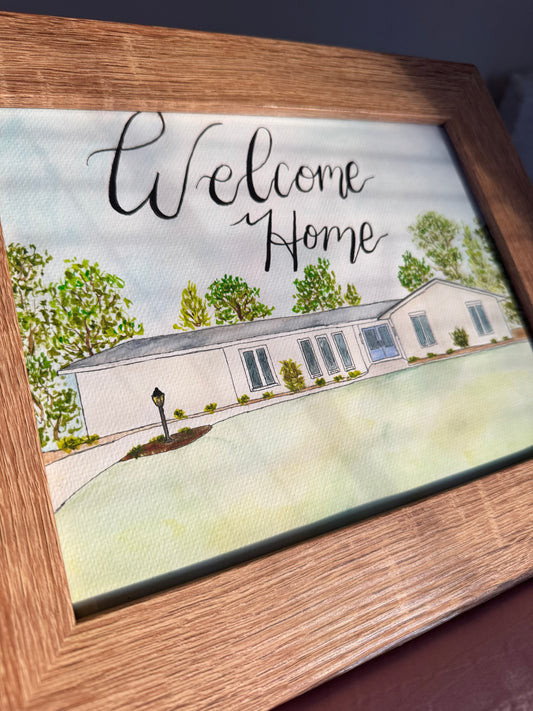 Custom Watercolor Home