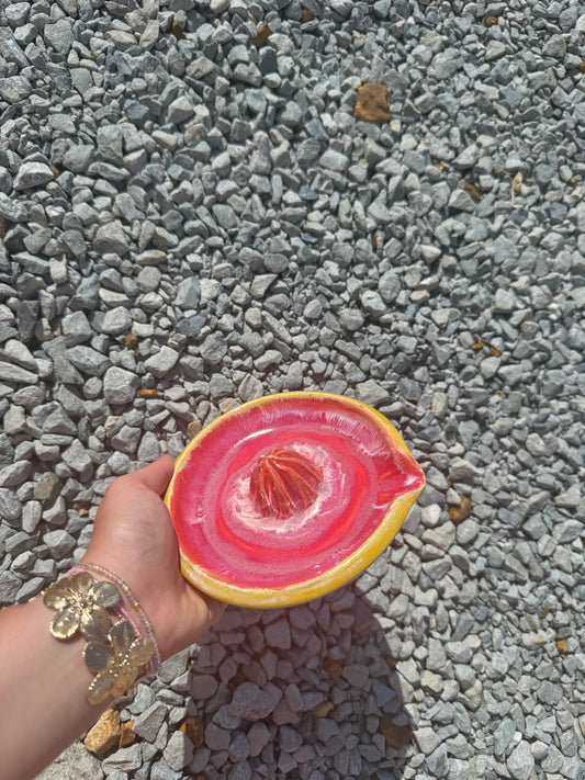 Pink and Yellow Lemon Juicer