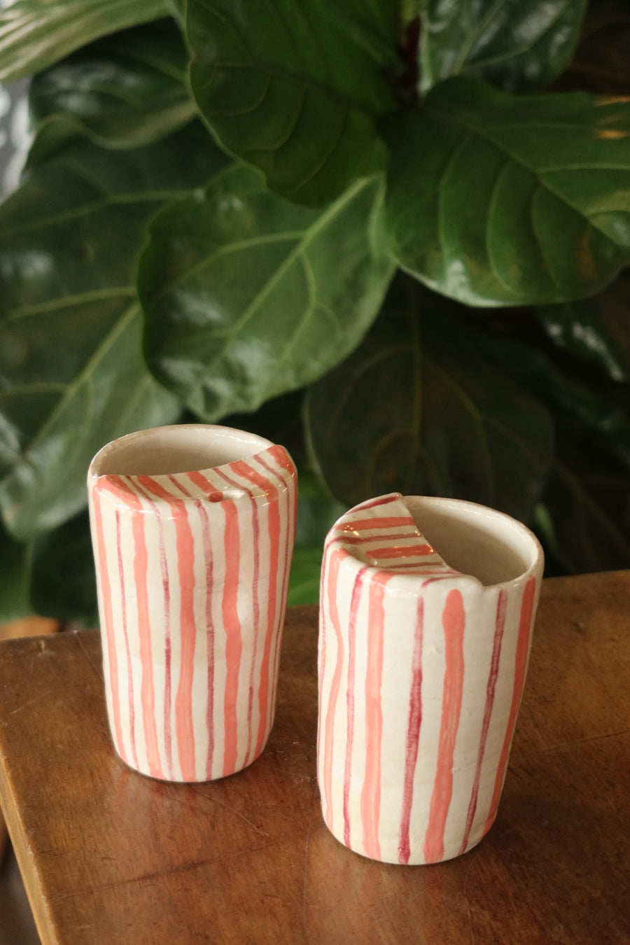 Pink Stripe Travel Tumbler